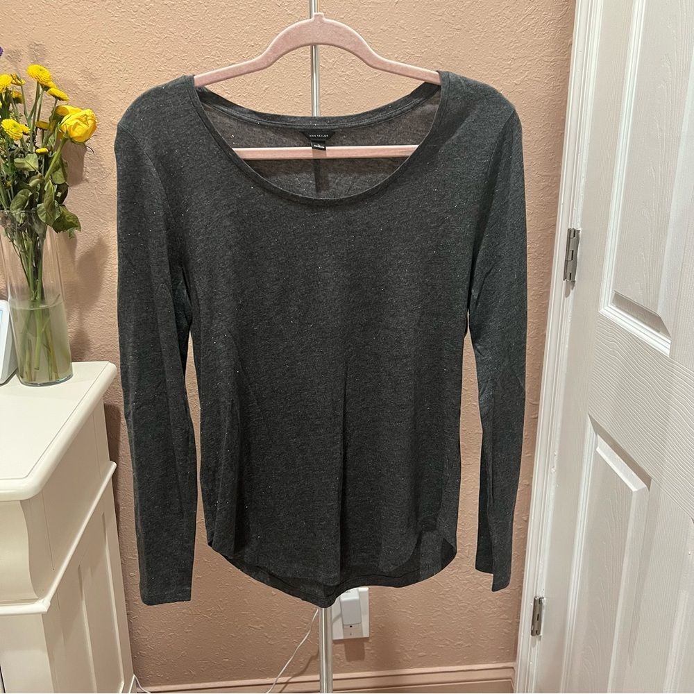 Ann Taylor Sparkle Long Sleeve Tee